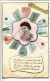Ecrite 11.11. 1938 * SAINTE CATHERINE Portrait Jeune Femme Encerclé De Ruban Soie Strass Rose & Bleu - Saint-Catherine's Day