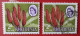 RHODESIA SACC 140-2 SHILLINGS X2 MH/USE WITH FLAW SHIFT OF FLOWER INTO MARGINS - Rhodesia (1964-1980)