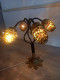 Superbe Lampe En Verre De Murano Modèle Grappe De Raisin à 4 Feux Socle Bronze - Luminaires & Lustres
