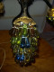 Delcampe - Superbe Lampe En Verre De Murano Modèle Grappe De Raisin à 4 Feux Socle Bronze - Leuchten & Kronleuchter