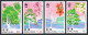 Hong Kong 523-526, 526a, MNH. Michel 540-543, Bl.9. Hong Kong Trees 1988. - Nuevos