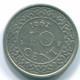10 CENTS 1962 SURINAME NÉERLANDAIS NETHERLANDS Nickel Colonial Pièce #S13220.F.A - Suriname 1975 - ...