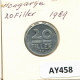 20 FILLER 1989 HUNGARY Coin #AY458.U.A - Ungheria