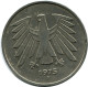 5 DM 1975 F BRD DEUTSCHLAND Münze GERMANY #AZ486.D.A - 5 Mark