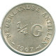 1/4 GULDEN 1967 NETHERLANDS ANTILLES SILVER Colonial Coin #NL11500.4.U.A - Netherlands Antilles