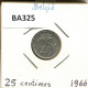 25 CENTIMES 1966 DUTCH Text BÉLGICA BELGIUM Moneda #BA325.E.A - 25 Cents