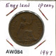 PENNY 1947 UK GROßBRITANNIEN GREAT BRITAIN Münze #AW084.D.A - D. 1 Penny