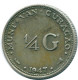 1/4 GULDEN 1947 CURACAO Netherlands SILVER Colonial Coin #NL10820.4.U.A - Curaçao