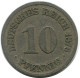 10 PFENNIG 1876 A DEUTSCHLAND Münze GERMANY #DB287.D.A - 10 Pfennig