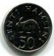 50 SENTI 1990 TANZANIA UNC Rabbit Moneda #W11331.E.A - Tansania