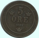 5 ORE 1882 SCHWEDEN SWEDEN Münze #AC601.2.D.A - Svezia