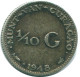 1/10 GULDEN 1948 CURACAO Netherlands SILVER Colonial Coin #NL12030.3.U.A - Curacao