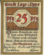 25 PFENNIG 1921 Stadt LAGE IN LIPPE Lippe DEUTSCHLAND Notgeld Papiergeld Banknote #PL787 - [11] Emisiones Locales