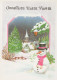 Buon Anno Natale PUPAZZO Vintage Cartolina CPSM #PAU098.IT - Anno Nuovo