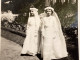 PHOTO SNAPSHOT 1930 Cannes Institut Institution Sainte-Marie. Procession Fille En Communiante Marche - Personas Anónimos