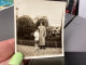 PHOTO SNAPSHOT 1930 Cannes Galerie, Fleurie, Femme, Debout, Enfants Contre Elle, En Blanc En Culotte, Courte Palmiers - Personas Anónimos