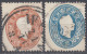 AUSTRIA 1860, KAISER FRANZ JOSEPH, MiNo 21/22, TWO SEPARATE USED STAMPS From 10.oo And 15.oo KROUZERS - Usados