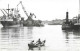 ROMANIA BRAILA - VIEW OF THE HARBOUR, SHIPS, PEOPLE ON BOAT, CRANE, THE DANUBE RIVER - Segnatasse