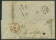 HAMBURG 1842, T 1 NOV, Rote Sonderform Auf Brief Von Königsberg (K1) Nach London, Feinst (Reg.-büge) - Prephilately