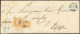 HANNOVER 16b BRIEF, 1859, 3 Gr. Gelborange, 2x Auf Briefhülle, Linke Marke Riesenrandiges Prachtstück Mit Reihenzähler 6 - Hanover