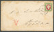 HELGOLAND 10 BRIEF, 1874, 11/2 S. Hellgrün/karmin (rechte Untere Ecke Fehlt) Auf Brief Nach Hamburg, Rückseitiger Hufeis - Héligoland