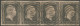 PREUSSEN 2a O, 1850, 1 Sgr. Schwarz Auf Rosa Im Waagerechten Viererstreifen, Nummernstempel 401 (Pr. Eylau), Feinst, Kur - Sonstige & Ohne Zuordnung