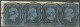 PREUSSEN 3 BrfStk, 1850, 2 Sgr. Schwarz Auf Blau Im Waagerechten Viererstreifen Auf Briefstück, Nummernstempel 1036 (Neu - Andere & Zonder Classificatie
