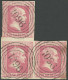 PREUSSEN 6a BrfStk, 1857, 1 Sgr. Rosa Im Dreierblock, Rechte Marke Mit Klischeeverschiebung (PLF 6A1), Nummernstempel 10 - Other & Unclassified