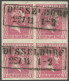 PREUSSEN 10b VB O, 1858, 1 Sgr. Karminrosa Im Viererblock Mit R2 DÜSSELDORF, Rechts Senkrechte Kaum Sichtbare Bugspur So - Andere & Zonder Classificatie