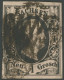 SACHSEN 4IIa PF I O, 1851, 1 Ngr. Schwarz Auf Mattgraurot, Späte Auflage, Im Rechten Rand 2 Sachsenringel, Feinst, Kurzb - Saxony