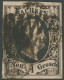 SACHSEN 4IIa PF I O, 1851, 1 Ngr. Schwarz Auf Mattgraurot, Späte Auflage, Im Rechten Rand 2 Sachsenringel, Feinst, Kurzb - Sachsen