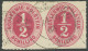SCHLESWIG-HOLSTEIN 8 Paar O, 1865, 1/2 S. Rosalila Im Waagerechten Paar, K2 NORBURG, Rechte Marke Unten Scherentrennung  - Schleswig-Holstein