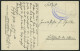 MSP VON 1914 - 1918 (Sperrfahrzeugdivision Der Elbe), 29.7.1915, Blauvioletter Briefstempel, Feldpost-Ansichtskarte Von  - Schiffahrt