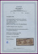 SAARGEBIET 3I F IV , 1920, 3 Pf. Dunkelockerbraun, Type I, Diagonaler Aufdruck Im Waagerechten Dreierstreifen, Mittlere  - Autres & Non Classés