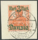 FREIE STADT DANZIG 44II BrfStk, 1920, 3 M. Auf 71/2 Pf., Lilagrauer Netzunterdruck, Spitzen Nach Unten, Zeitgerechte Ent - Oblitérés