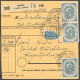 BUNDESREPUBLIK 134 VB BRIEF, 1954, 50 Pf. Posthorn Im Viererblock Rückseitig Auf Paketkarte Mit 3-mal 50 Pf. Zusatzfrank - Other & Unclassified