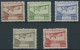 JAPAN 195-98,204 , 1929/34, Flugzeuge, Falzrest, 5 Prachtwerte, Mi. 265.- - Neufs