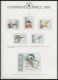 SPORT ,Brief , Olympische Spiele 1992 Auf Spezial Falzlosseiten Der Deutschen Sporthilfe Mit Blocks, Streifen, Markenhef - Sonstige & Ohne Zuordnung