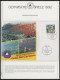 Delcampe - SPORT ,Brief , Olympische Spiele 1992 Auf Spezial Falzlosseiten Der Deutschen Sporthilfe Mit Blocks, Streifen, Markenhef - Autres & Non Classés