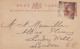 Petit Entier Carton Half Penny Brun "Victoria" Obl. Northampton Le 18 NO 89 Pour Londres - Interi Postali