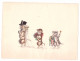 Trois Petites Aquarelles De CHATS Année 1950 Artiste IMMARIGEON  Format 18X24cms - Acuarelas