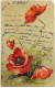 2 Cpa Gaufrées Coquelicots, Fleurs Des Champs Joli Cadre Art Nouveau Ed. Erika 3705, L'autre Est De 1904 - Fleurs