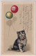 Prägekarte Mit Katze Ballons - Gelaufen 1904 Von Meiringen Nach Thun - Katzen