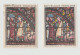 France 1963 2 Timbres YT N° 1399 Vitrail De La Cathédrale De Chartres Visage Des Personnages Rose Au Lieu De Blanc - Unused Stamps
