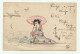 GIAPPONE - JAPAN - GEISHA DISEGNATA A MANO 1892 - VIAGGIATA FP - Other & Unclassified