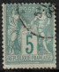 France 1876 Yv. N°64 - 5c Vert - Oblitéré - 1876-1878 Sage (Typ I)