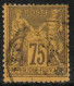 France 1890 Yv. N°99 - 75c Sage Violet S. Jaune Perforé "CL" - Oblitéré - Used Stamps
