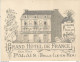 CA / Rare SUPERBE!! Carte De Visite PUBLICITAIRE GRAND HOTEL DE FRANCE PALAIS Belle Ile En Mer - Cartes De Visite