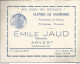F152 / CDV Carte Publicitaire De Visite PUB Advertising Card / ARVERT Emile JAUD MARENNES HUITRES Huitre Ostreiculteur - Visitekaartjes