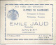 F152 / CDV Carte Publicitaire De Visite PUB Advertising Card / ARVERT Emile JAUD MARENNES HUITRES Huitre Ostreiculteur - Visitenkarten